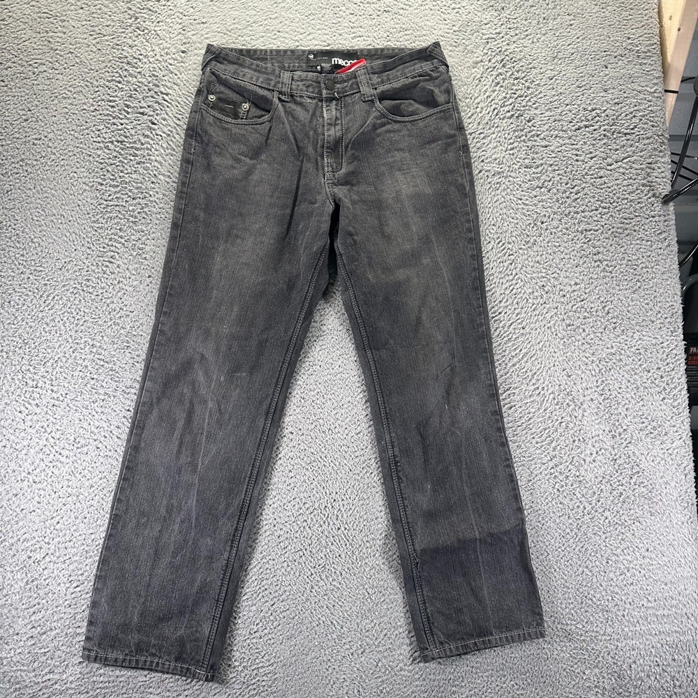 Vintage Mecca Jeans Men 34x32 Gray Cotton Denim Straight Utility Workwear Travel